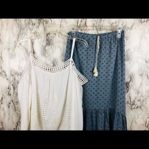 Love Stitch | Lot of 2 Top and Skirt Boho Prairie